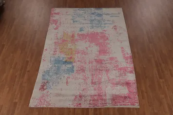 Contemporary Abstract Indian Area Rug 7x10