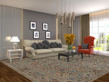 Vintage Wool Tabriz Persian Area Rug 10x13