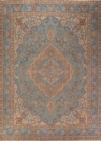 Blue Handmade Tabriz Persian Area Rug 10x13