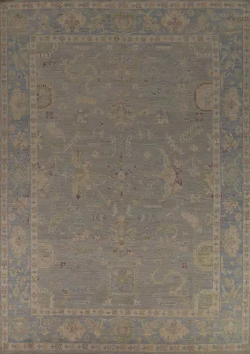 Vegetable Dye Oushak Turkish Area Rug 9x12