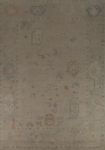 Vegetable Dye Oushak Turkish Area Rug 9x12