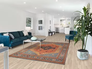 Orange Wool Handmade Heriz Oriental Area Rug 6x9