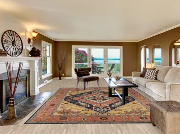 Vegetable Dye Geometric Heriz Oriental Area Rug 9x12