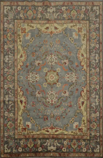 Classic Oushak Vegetable Dye Area Rug 8x10 with Rich Ornate Design