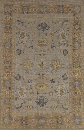 Vegetable Dye Oushak Turkish Area Rug 6x9