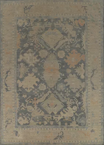 Vegetable Dye Oushak Turkish Area Rug 9x12