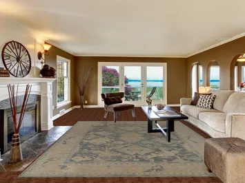 Vegetable Dye Oushak Turkish Area Rug 9x12