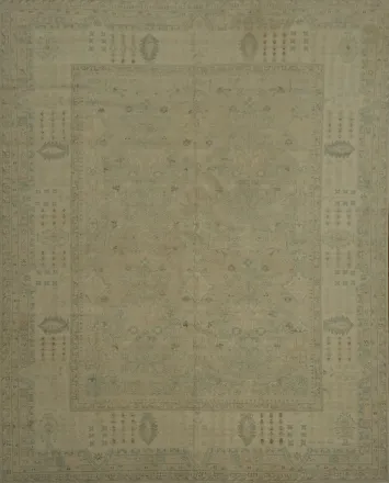 Vegetable Dye Oushak Turkish Area Rug 9x13