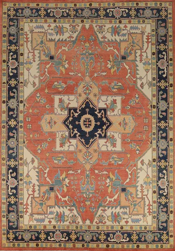 Vegetable Dye Heriz Serapi Oriental Area Rug 9x12