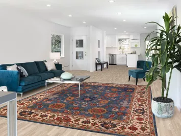 Handmade Blue Ziegler Vegetable Dye Area Rug 8x10