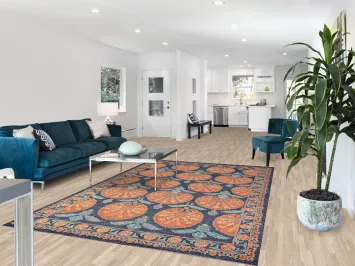 Blue & Orange Ziegler Vegetable Dye Area Rug 6x9