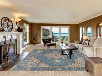 Blue Handmade Tabriz Persian Area Rug 9x13