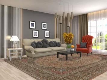 Vintage Floral Mashad Persian Area Rug 10x13