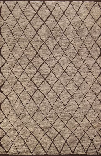 Trellis Wool Moroccan Oriental Area Rug 5x8