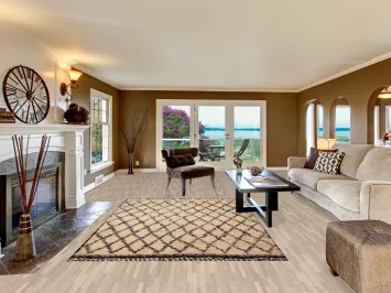 All-Over Trellis Moroccan Shaggy Oriental Area Rug 6x9