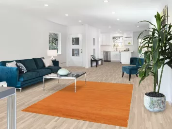 Modern Orange Gabbeh Oriental Area Rug 5x8