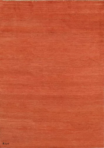 Orange Wool Modern Gabbeh Oriental Rug 5x7