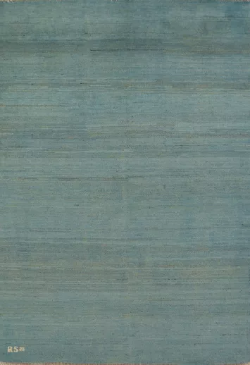 Striped Blue Modern Gabbeh Oriental Rug 4x6