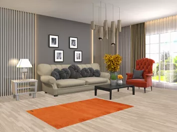 Orange Wool Modern Gabbeh Oriental Rug 3x5