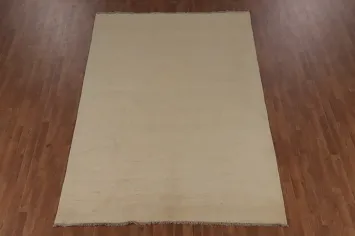 Solid Wool Gabbeh Oriental Area Rug 7x10