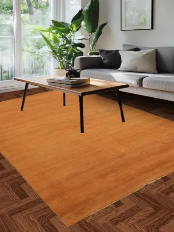 Orange Wool Gabbeh Modern Area Rug 6x10