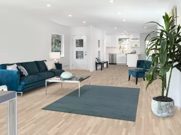 Handmade Blue Gabbeh Modern Wool Rug 5x7