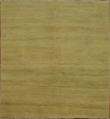 Solid Yellow Gold Modern Gabbeh Oriental Rug 5x6