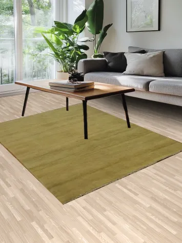 Solid Yellow Gold Modern Gabbeh Oriental Rug 5x6