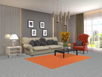 Orange Wool Handmade Gabbeh Modern Rug 5x7