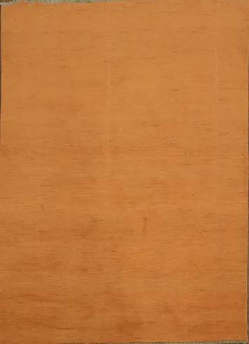 Orange Wool Handmade Gabbeh Modern Rug 5x7