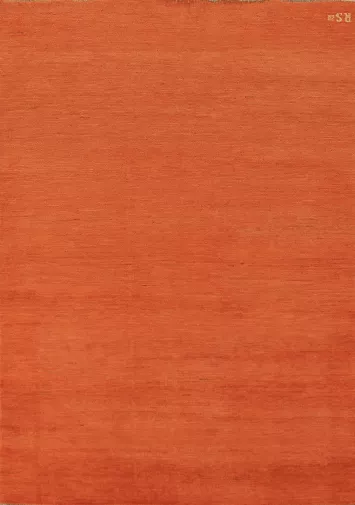 Orange Modern Wool Gabbeh Oriental Rug 5x7