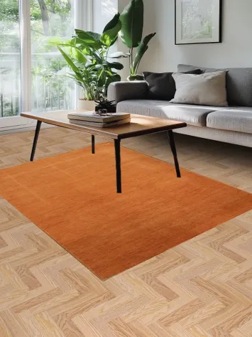 Orange Modern Wool Gabbeh Oriental Rug 5x7