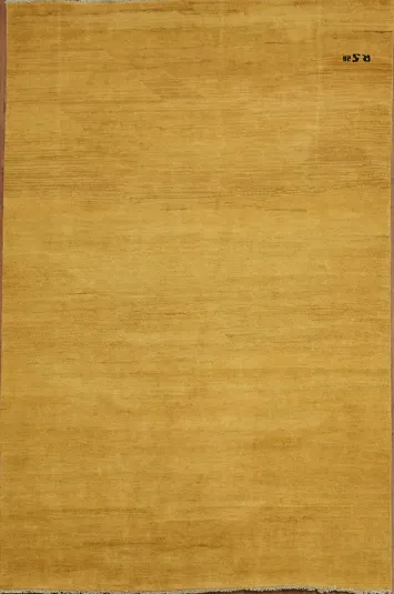 Gold Rust Wool Gabbeh Oriental Area Rug 6x9