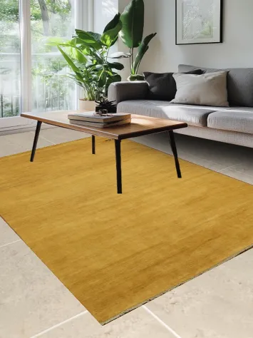 Gold Rust Wool Gabbeh Oriental Area Rug 6x9