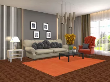 Orange Wool Modern Gabbeh Oriental Area Rug 5x8