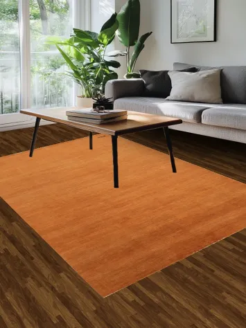 Orange Wool Modern Gabbeh Oriental Area Rug 5x8