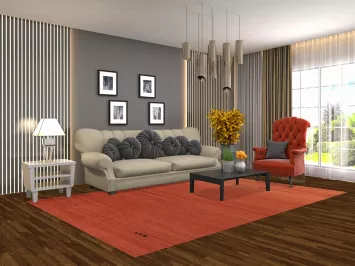 Orange Wool Modern Gabbeh Oriental Area Rug 6x10