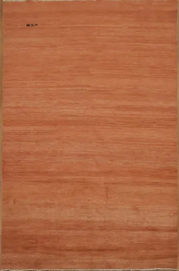 Orange Wool Modern Gabbeh Oriental Area Rug 6x10