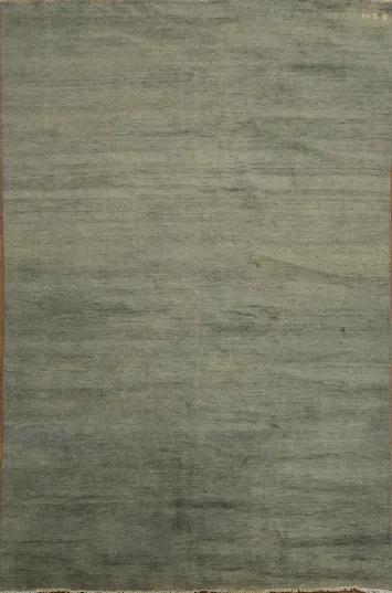 Gray & Beige Wool Gabbeh Modern Area Rug 6x10