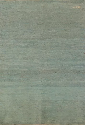 Aqua Green & Blue Modern Wool Gabbeh Oriental Rug 4x6