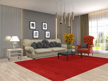 Red Modern Wool Gabbeh Oriental Area Rug 7x10