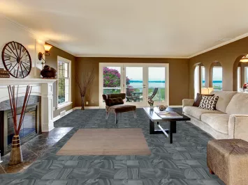 Gray & Beige Handmade Wool Gabbeh Modern Rug 5x6