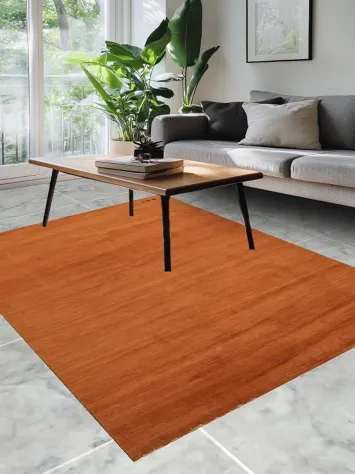 Orange Wool Modern Gabbeh Oriental Area Rug 6x8