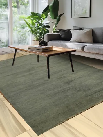Green Wool Gabbeh Modern Area Rug 7x10