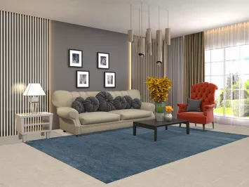 Modern Blue Gabbeh Oriental Area Rug 7x10