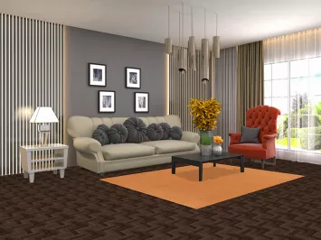 Orange Modern Wool Gabbeh Oriental Rug 5x7