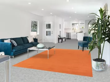 Orange Wool Gabbeh Modern Area Rug 7x10