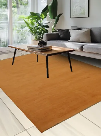 Orange Wool Gabbeh Modern Area Rug 7x10