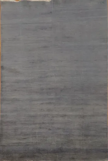 Striped Gray Blue Gabbeh Modern Area Rug 5x8