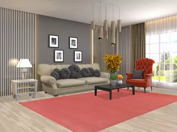 Pink Handmade Wool Gabbeh Modern Area Rug 6x10